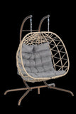 ZUN 2 Person Outdoor Rattan Hanging Chair Patio Wicker Egg Chair W874P146262