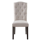 Beige and Weathered Espresso Tufted Back Side Chairs B062P182700