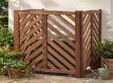 Air Conditioner Fence Screen Outside, Cedar Privacy Fence 3 Panels to Hide AC & Trash Enclosure, 70398257