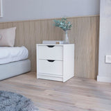 ZUN Dillon 2 Drawers Nightstand, Bedside Table with Storage B128P148695