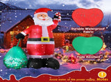 14 FT Lighted Christmas Inflatable Decoration, Giant Inflatable Santa Claus with Large Gift Bag, 74564017