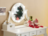Kids Vanity Set with Mirror and Lights and Stool, 5 Storage Drawers, Pretend Play Princess Makeup 80505306