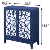 ZUN Breckenridge Blue 2-door Console Table B062P186448