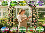 Freestanding Metal Trellis Arch Multi-Size Adjustable Modular Pipe Design, Black Iron Frame 81140727