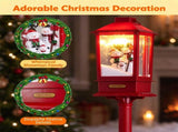 5FT Christmas Street Lamp Post with 3 Snowmen Scene, Snowfall, Warm Light & Holiday Music, 97288260