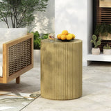 MGO Cylindrical Side Table, Wood-like texture, Antique brown Color N770P212236A