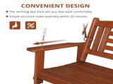 112*53*52cm 500lbs With Chain Double Wooden Swing Reddish Brown 65611589