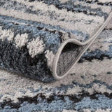 Watercolor Abstract Stripe Woven Area Rug B03597996