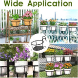 ZUN Iron Hanging Plant Holder Over The Rail Metal Fence Planters, Hanging Bucket Flower Pot Holder for 64434831