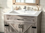 () Washbasin Cabinet with Barn-Style Doors and U-Shaped Shelving 24*18.5*33.5in 58860852