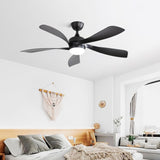 52 Inch Modern Ceiling Fan 3 Color Dimmable 5 ABS Blades Remote Control Reversible DC Motor W934P187536