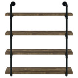 ZUN Black and Rustic Oak 40-inch Wall Shelf B062P153483