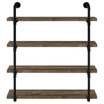 ZUN Black and Rustic Oak 40-inch Wall Shelf B062P153483