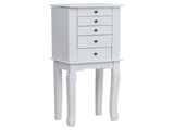Standing Jewelry Armoire with Mirror, 5 Drawers & 8 Necklace Hooks, Jewelry Cabinet Chest with Top 57172221