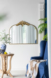 39.5" x 35" Gold Arched Mirror with Metal Frame, Wall- Mounted Mirror for Living Room Bedrrom W2078135192