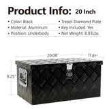 ZUN 20 Inch Black Aluminum Tool long Box 5 Bar Tread Flat box for Truck Car Outdoor Trailer Pickup W1239119134