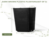 2 Pack Outdoor Tall Plastic Planter Set, Large Flower Pots with Drainage Holes, Durable Plant Pots 24282110