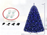 7 FT Black Pre-Lit Christmas Tree with Purple LED Lights, 1096 Branch Tips, Gothic Halloween Holiday 20654509