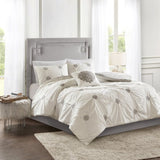 Full/Queen 4 Piece Embroidered Cotton Reversible Duvet Cover Set B035129164