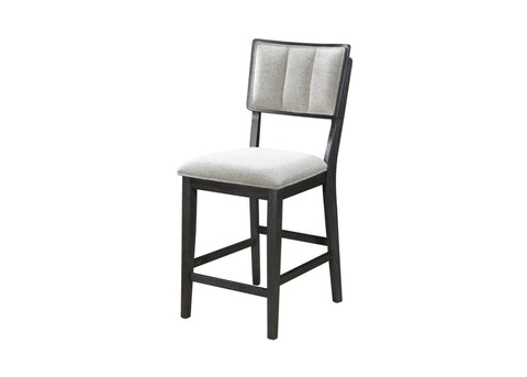 ZUN 2pc Black/light Grey Counter Height Chair Counter Stools Full Back Wood Fabric Wooden Dining Room B011P228165