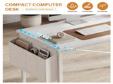 55" Home Office Desk, Computer Desk with Storage Bag & Hook, Waterproof Top & Metal Frame, Modern 03276990