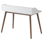 ZUN White and Walnut Writing Desk with Tapered Legs B062P153654