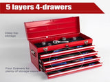 21" Metal Tool Box with 4 Drawers,Small Tool Chest with EVA Liners,Multi-Function Tool 25698626