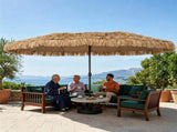 15x9ft Double-Sided Tiki Patio Umbrella with Heavy Duty Weighted Base , 12 Metal Ribs Hawaiian PE 21507718