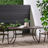 ZUN Outdoor Rectangular Cast Aluminum Dining Table, Shiny Copper 64857.00