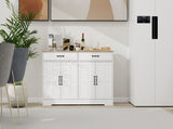 55.91" Large Farmhouse Buffet Cabinet Storage Sideboard with 2 Drawers and 4 Doors for Dining Living W282138080