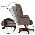 ZUN 330LBS Executive Office Chair, Ergonomic Design High Back Reclining Comfortable Desk Chair - Brown W1550115019