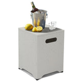 41*41*53.5cm Square Imitation Marble Color Gas Storage Garden Iron Side Table 34899564