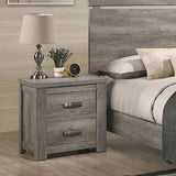 Floren Contemporary Wood Two-Drawer Nightstand, Weathered Gray T2574P225147