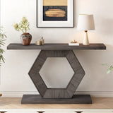 U_Style Modern Entryway Table with Innovative Hollow Hexagon Leg Structure and Premium Fir Veneer N711P241272A