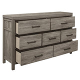 Rustic Style Bedroom Dresser of 7 Drawers Weathered Gray Finish Premium Melamine Laminate Wooden B011P146008
