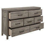 ZUN Rustic Style Bedroom Dresser of 7 Drawers Weathered Gray Finish Premium Melamine Laminate Wooden B011P146008