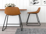 Scoop Counter Height Stool, Camel Faux Leather 22621671