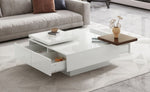 ZUN U-Can Movable Top Coffee Table, Modern Square Wood Coffee Table with High Gloss finish, 4 Hidden WF324734AAK