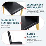Set of 4 black PU leather backrest chairs with gold metal legs -A perfect pairing, ideal for W3226P279074
