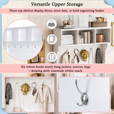 U-Can 57'' Hall Tree with 6 Hooks, Coat Hanger, Entryway Bench, 3-in-1 Design, A Spacious Drawer for N724P264673K