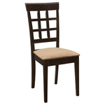 ZUN Cappuccino and Beige Lattice Back Dining Chair B062P153673