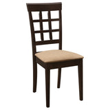 Cappuccino and Beige Lattice Back Dining Chair B062P153673