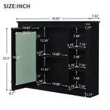 ZUN 35'' x 27.5'' Medicine Cabinet, Wall Mounted Bathroom Storage Cabinet, Modern Bathroom Wall Cabinet N710P236930B