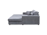 Goliath 86" Oversized Double Chaise Lounge Sofa Bed Carbon Gray Corduroy B2719P318951