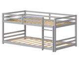Head and foot horizontal support guardrails, gray painted finish, pine wood, Twin size children's 87451450
