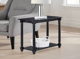Chairside End Table with Charging Station and Shelf, Weathered Gray/Black 73742135