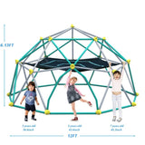 12ft Geometric Dome Climber Play Center, Kids Climbing Dome Tower with Hammock, Rust & UV Resistant MS322584AAF