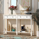 Console Table Sofa Table Easy Assembly with Two Storage Drawers and Bottom Shelf for Living Room, 85312025
