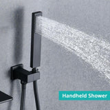 Modern Style matte black Wall Mount Tub Filler Bathroom Bathtub Faucet Shower Set W121984826