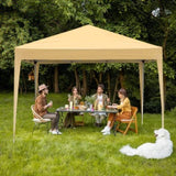 ZUN 3 x 3m Two Doors & Two Windows Practical Waterproof Right-Angle Folding Tent Khaki 82188292